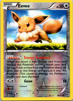 Eevee 80/111 NM Reverse Holo XY Furious Fists Foil Pokemon TCG Set Card - Image 1