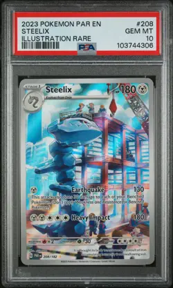 PSA 10 GEM MINT Steelix 208/182 Illustration Rare Pokemon Card - Image 1