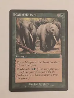 MTG Call of the Herd Odyssey EX/LP #231 Rare Green Sorcery Magic - Image 1