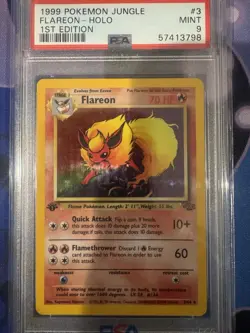Pokemon 1st Edition Jungle Flareon Holo 3/64 PSA 9 MINT - Image 1