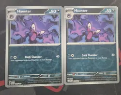 2X Pokemon TCG: Haunter 56/91, Paldean Fates - REVERSE HOLO - LP ( Slight Curve) - Image 1