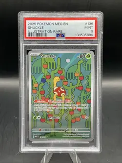 2025 POKEMON MEG EN-MEGA EVOLUTION ILLUSTRATION RARE #136 SHUCKLE PSA 9 - Image 1