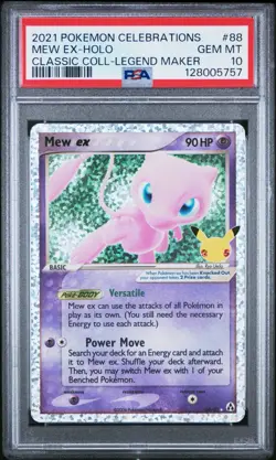 2021 Pokemon Celebrations Classic Coll. Legend Maker #88 Mew Ex Holo PSA 10 - Image 1