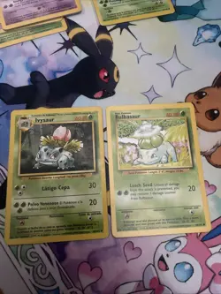 Pokemon TCG Ivysaur & Bulbasaur Base Set Non Holo Light Play LOT OF 2 - Image 1