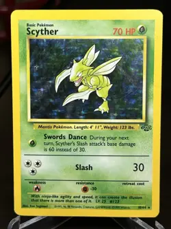 Pokemon TCG Scyther Jungle 10/64 Holo Unlimited Holo Rare - Image 1