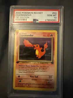 2000 Pokemon Rocket Charmander 1st Edition Gem My 10 - Image 1