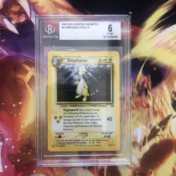 2000 Pokemon Neo Genesis Ampharos Holo SWIRL 💫 #1/111 BGS 6/PSA 7 - Image 1