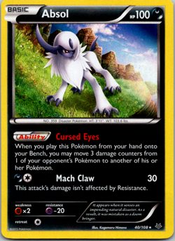 Absol 40/108 - Holo Rare - XY Roaring Skies - Pokemon Near Mint NM - Image 1