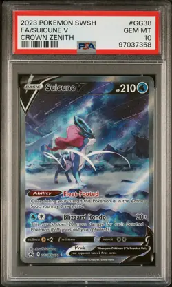 2023 Pokemon Sword And Shield Crown Zenith Fa Suicune V #GG38 PSA 10 - Image 1