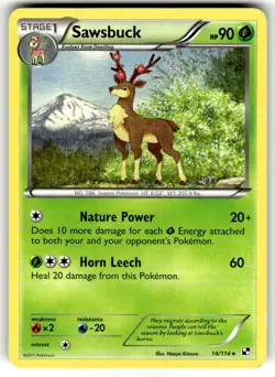 Sawsbuck 14/114 Black White NM Pokemon - Image 1