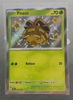 Pokemon TCG - Pineco 099/091 - Paldean Fates - Shiny Foil - Image 1