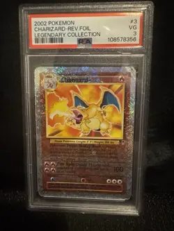 Pokemon Charizard Reverse Holofoil 3/110 Legendary Collection PSA Grade 3 - Image 1