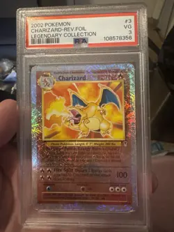 Pokemon Charizard Reverse Holofoil 3/110 Legendary Collection PSA Grade 3 - Image 3