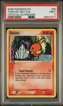 2006 POKEMON EX CRYSTAL GUARDIANS #66 TORCHIC-REVERSE FOIL PSA 9 - Image 1