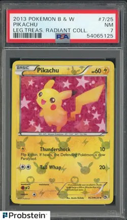 2013 Pokemon B & W Legendary Treasures Radiant Coll. #7/25 Pikachu PSA 7 NM - Image 1