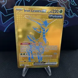 Pokemon TCG Prismatic Evolutions-Iron Leaves EX Hyper Rare Gold Card 176/131 - Image 1