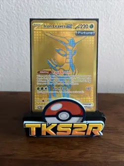 Pokemon TCG Prismatic Evolutions-Iron Leaves EX Hyper Rare Gold Card 176/131 - Image 1