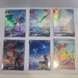 Lot of 6 Custom holo Mixed Pokemon Trading Card sleeved & top loaded - Image 1