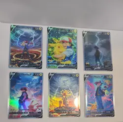 Lot of 6 Custom holo Ash's Pikachu V Pokemon Trading Card sleeved & top loaded - Image 3
