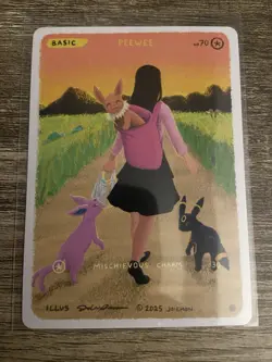 Peewee - 2025 1st Edition Full Art Pokemon Fan Art Card - Umbreon, Espeon, Eevee - Image 1
