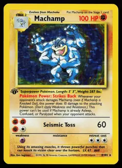 Machamp 8/102 Holo 1st Edition Base Set Unlimited Pokemon Card - Image 1