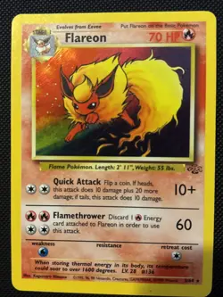 Pokemon TCG Flareon Jungle 3/64 Holo Unlimited Holo Rare - Image 1