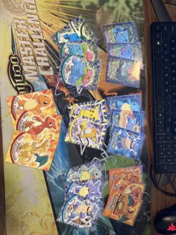 Complete 1999 Pokemon Topps TV Starters Set First Movie Charizard Series 1 - Image 1