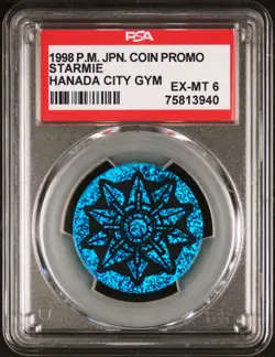 Pokemon Starmie 1998 Hanada City Gym Deck Japanese Graded Coin PSA 6 - Image 1