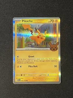 Pokemon Card PIKACHU 062/193 Trick or Trade 2023 with Halloween Stamp Holo - Image 1