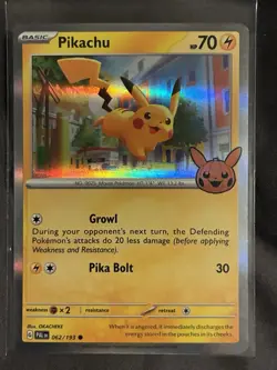 Pokemon Card PIKACHU 062/193 Trick or Trade 2023 with Halloween Stamp Holo - Image 1