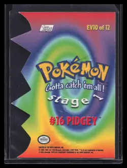 2000 Topps Pokemon TV Animation Edition Series 2 #EV10 Pidgey Die Cut Embossed - Image 2