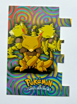 Pokemon Topps Series 2 Abra #63 EV7/12 Die-Cut Embossed Card LP - Image 1