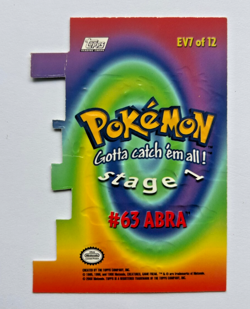 Pokemon Topps Series 2 Abra #63 EV7/12 Die-Cut Embossed Card LP - Image 2
