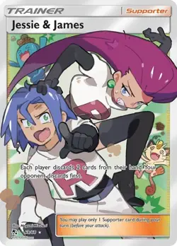 Jessie & James - 68/68 - Pokemon Hidden Fates Sun & Moon Full Art Rare Card NM - Image 1