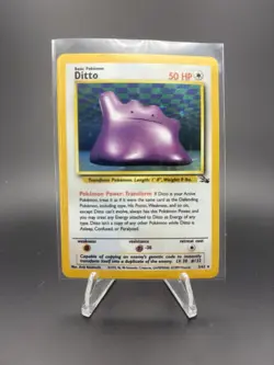 Pokemon Ditto Fossil Holo Rare 3/62 NM/LP Unlimited Card 1999 - Image 1