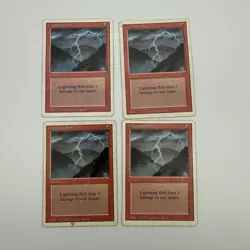 X4 Revised 3rd Edtion MTG Playset Lightning Bolt Magic MP - Image 1