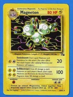 1999 Wizards Pokemon Fossil Unlimited Magneton 26/62 Non-Holo NM-MT - Image 3
