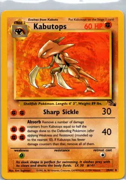 Pokemon TCG Kabutops 24/62 Fossil NM - Image 1