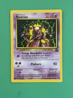2000 Pokemon Mewtwo Black Star Promo #14 NRMT - Image 1