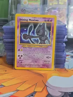 Pokemon TCG Shining Mewtwo Neo Destiny 109 Holo Unlimited Shiny Holo DAMAGED/HP - Image 1