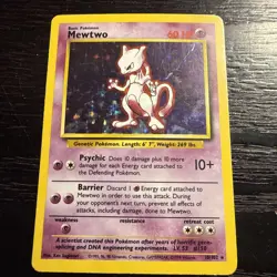 Pokemon TCG Mewtwo Base Set 10/102 Holo 1999-2000 - Image 2