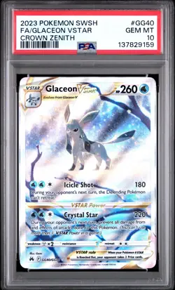 PSA 10 GLACEON VSTAR GG40/GG70 FULL ART CROWN ZENITH POKEMON 😍 - Image 1