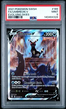 2021 Pokemon Sword & Shield Evolving Skies Umbreon V Fa Full Alt Art PSA 9 #189 - Image 1