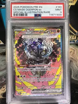 Cornerstone Mask Ogerpon ex 160/131 Pokemon Prismatic Evolutions Holo PSA 9 mint - Image 1