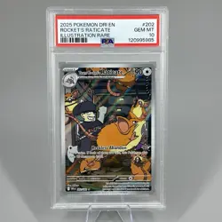 Pokemon 2025 Destined Rivals Team Rocket’s Raticate 202 Illustration Rare PSA 10 - Image 1