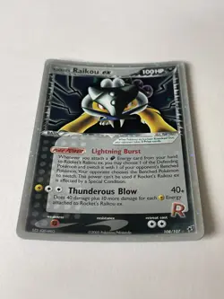 ✨Secret Rare Holo✨Rocket's Raikou EX 108/107 Pokemon Ex Deoxys TCG. See desc - Image 2