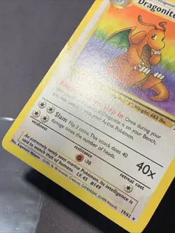 Pokemon TCG Dragonite #19/62 Fossil Set Unlimited Non Holo Rare WOTC VTG 1999 MP - Image 3