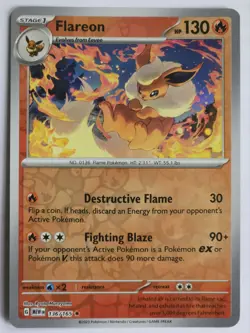 Flareon 136/165 Scarlet & Violet 151 Reverse Holo Rare Pokemon Card Near Mint - Image 1
