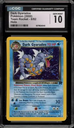 Pokemon Dark Gyarados Team Rocket Unlimited Holo Rare #8 CGC 10 Gem Mint - Image 1