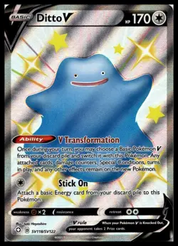 Ditto V SV118/SV122 Shining Fates: Shiny Vault Pokemon Card | NM - Image 1